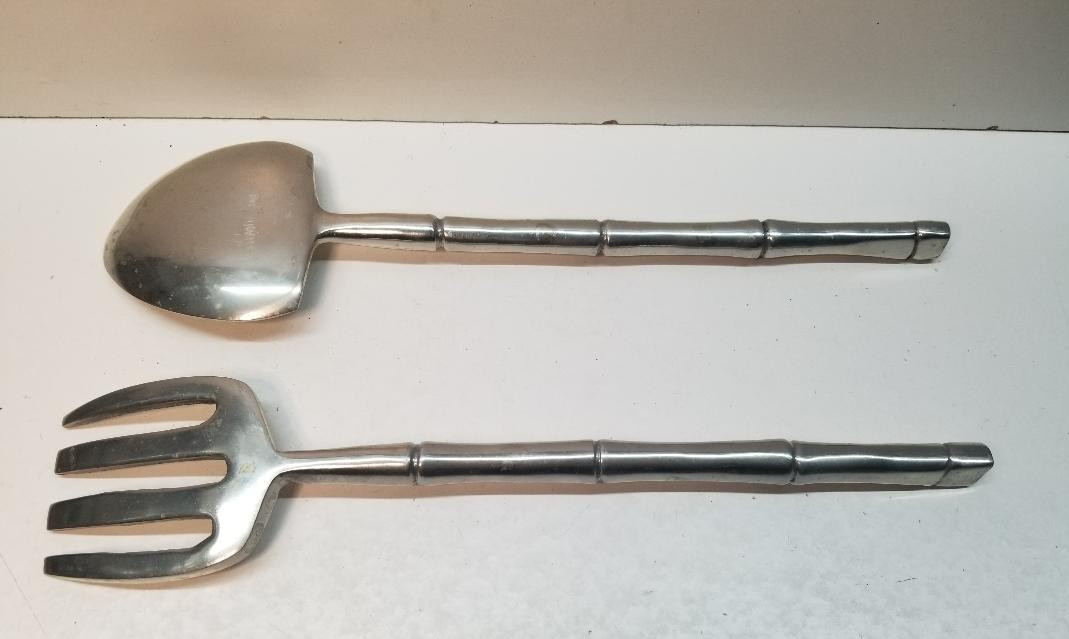 Vintage Armetale Gardening Set – Rake And Shovel – Bamboo Handle Design