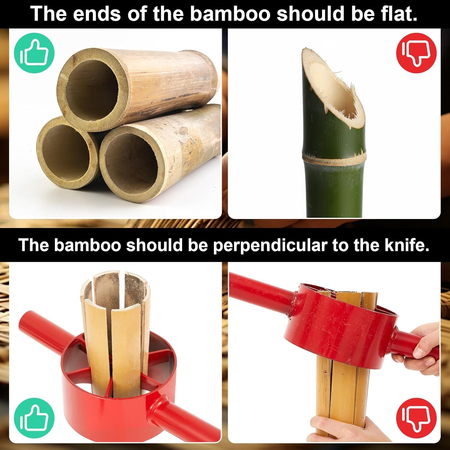 Bamboo Splitter 5.5 Inch Bamboo Split Steel Manual Dividing Splitting Tool with