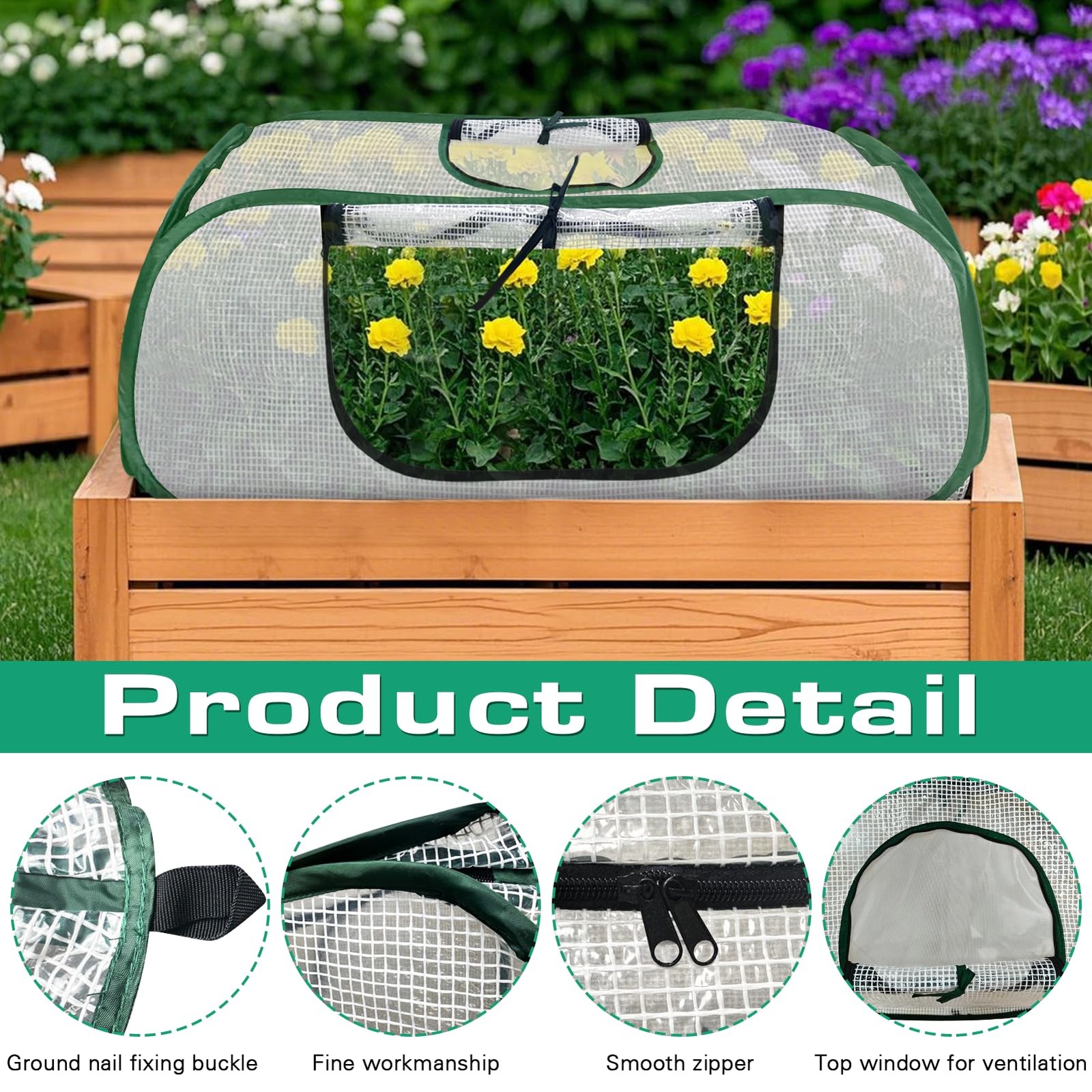 Namchebarwa Raised Garden Bed Covergarden Row Plants Cover Accelerator 45 L X