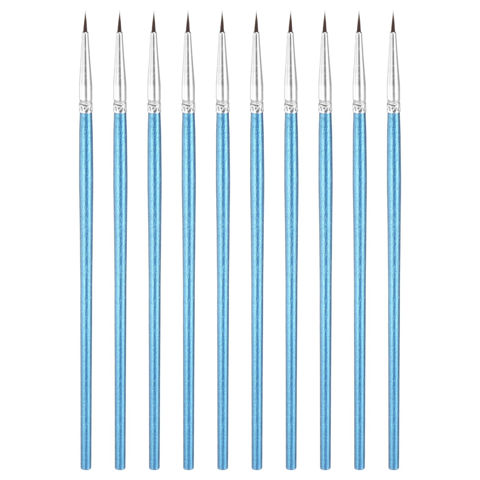 10-Pack Pollinator Brush, 0.24inch/0.6cm Wooden Vegetable Pollinator Pen [Blue]