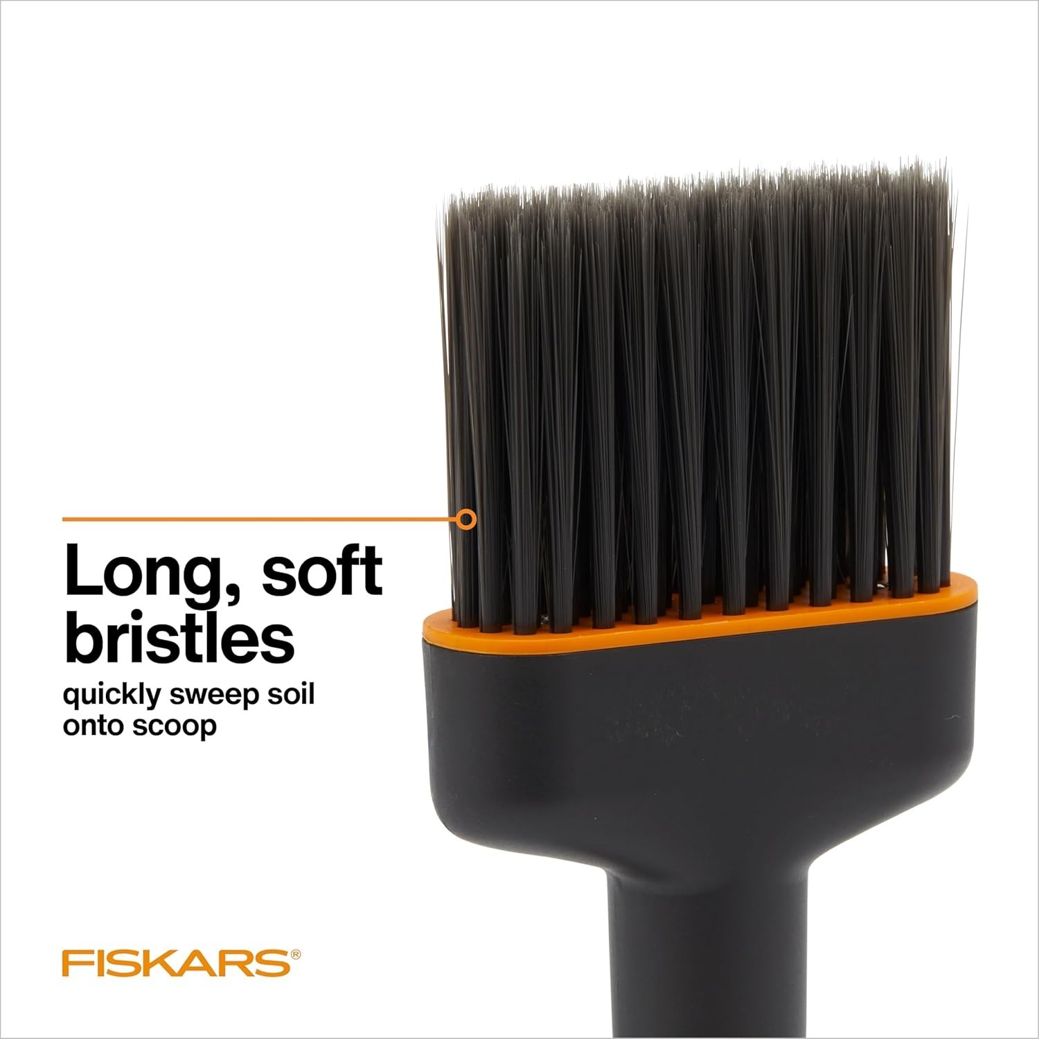 Fiskars Soil Scoop & Brush Set Dual-Sided Indoor Gardening