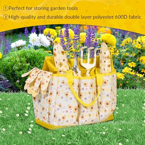 Gardening Gifts for Women, Gardening Hand Tools, 9 PCS Sunflower Garden Yellow