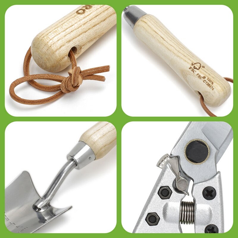WORKPRO 7PC Garden Tool Set Heavy Duty Stainless Steel Garden Tool Wooden Handle