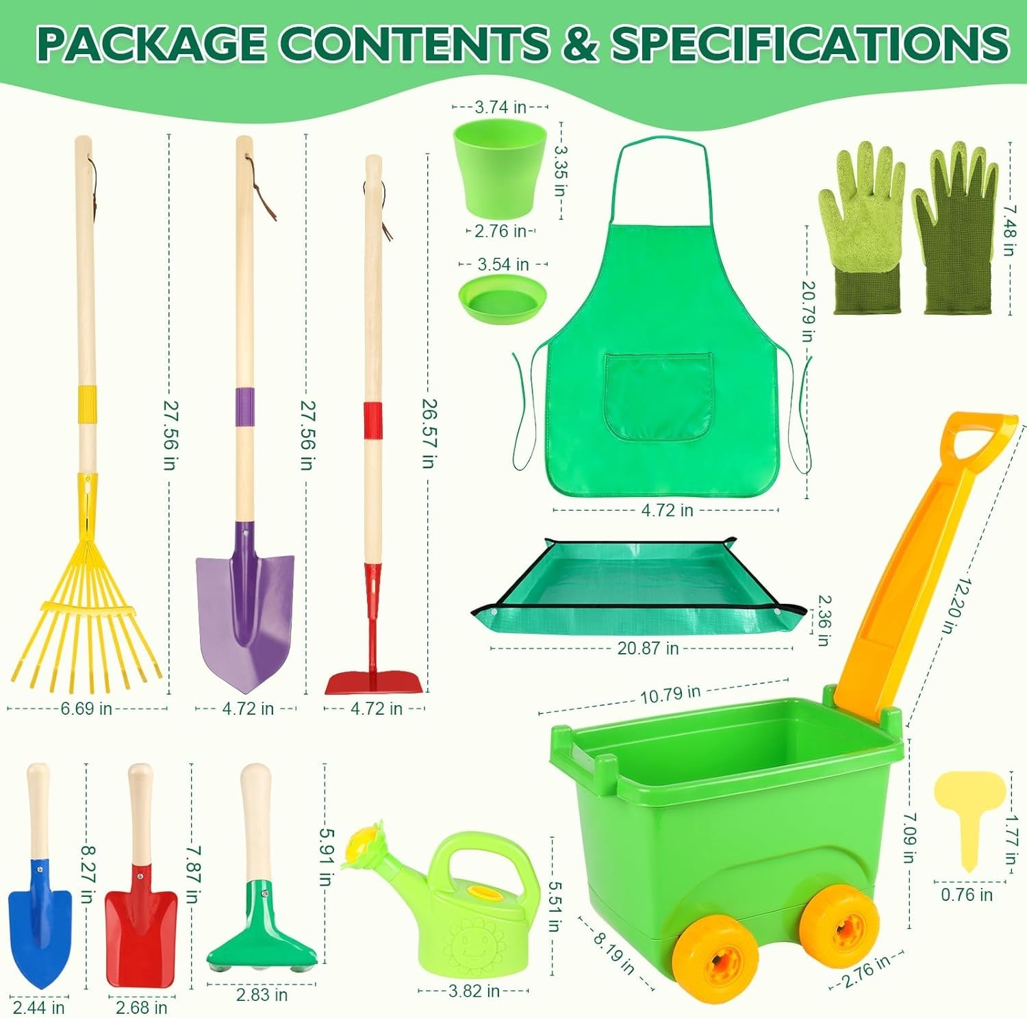 Kids Gardening Set, Outdoor Toys with Wheelbarrow and Kids Garden Tools, Todd…