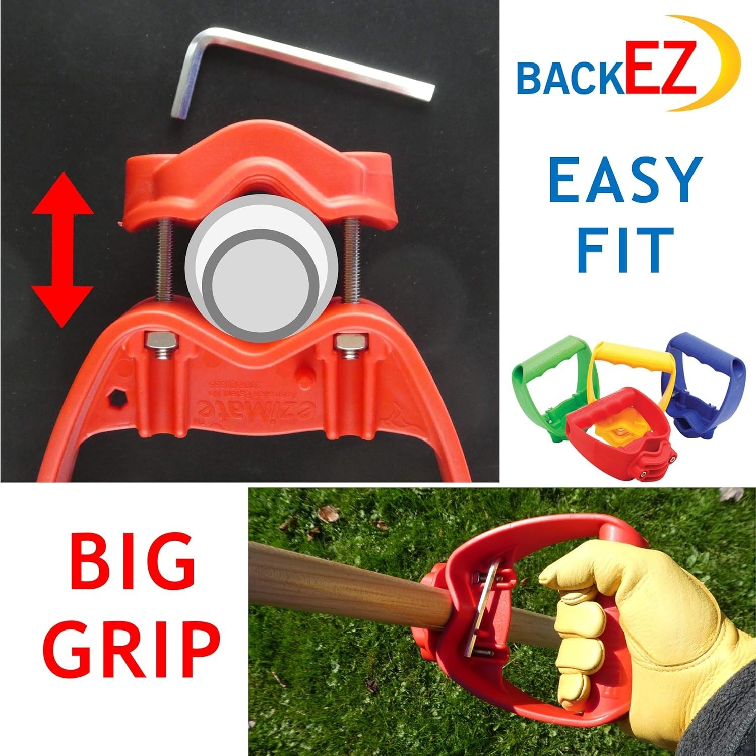 Ergonomic Back-Saving Tool Handle for Shovels & Rakes – Easy Attach in Yellow