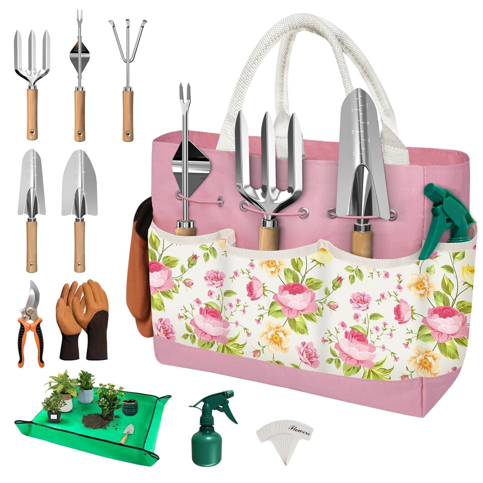 22PCS Garden Tools Set for ,Gifts for Mom Wife Grandma,Heavy Duty Hand Tool K…