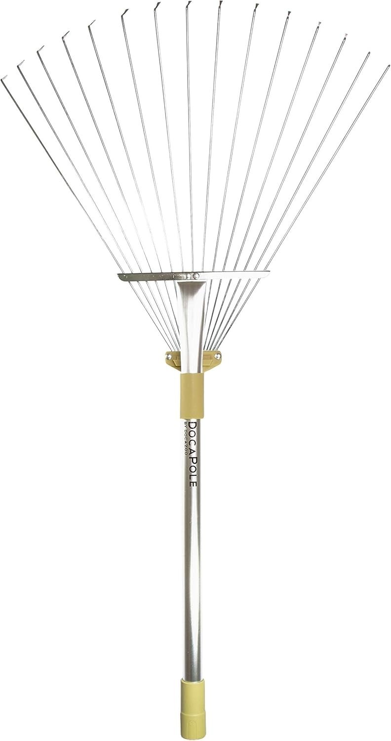 Stainless Steel Roof Rake Attachment with Expandable Head for Easy Yard Cleaning