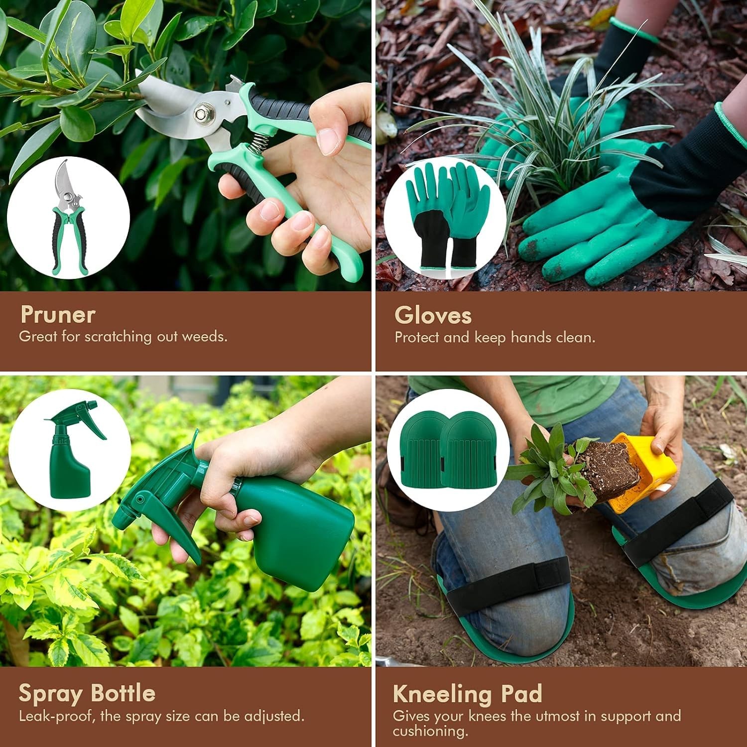 Best YAUNGEL Gardening Tools – 10 Pcs Garden Tool Set Heavy Duty Stainless Steel
