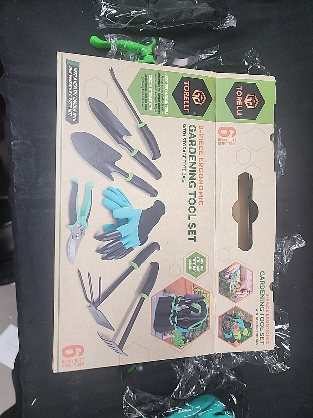 Garden Tools Set, 9 Pcs Gardening Supplies Hand Tool Kit for Women Men Gardener