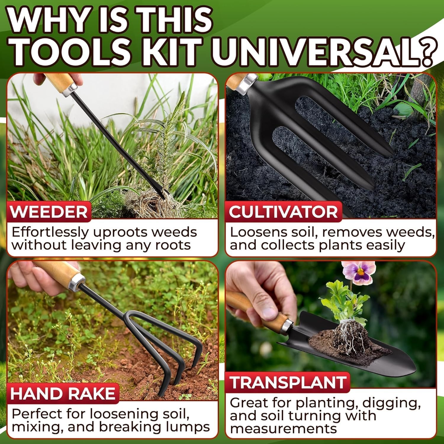 10 Pcs Gardening Tool Set for Women – All-in-One Garden Tools Set with Handy …