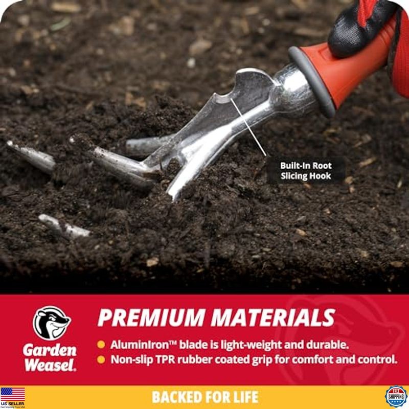 3-Piece Garden Hand Tool Set – Trowel, Transplanter, Cultivator for Digging