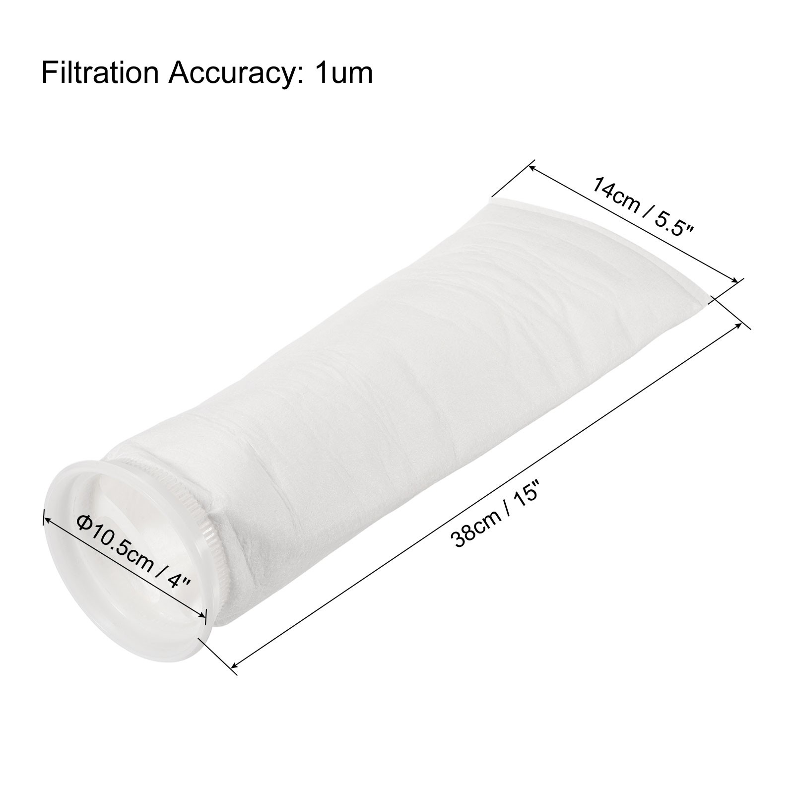 4 Inch Ring Filter Socks 1 Micron Mesh Bags Pool Skimmer Basket White 2Pack
