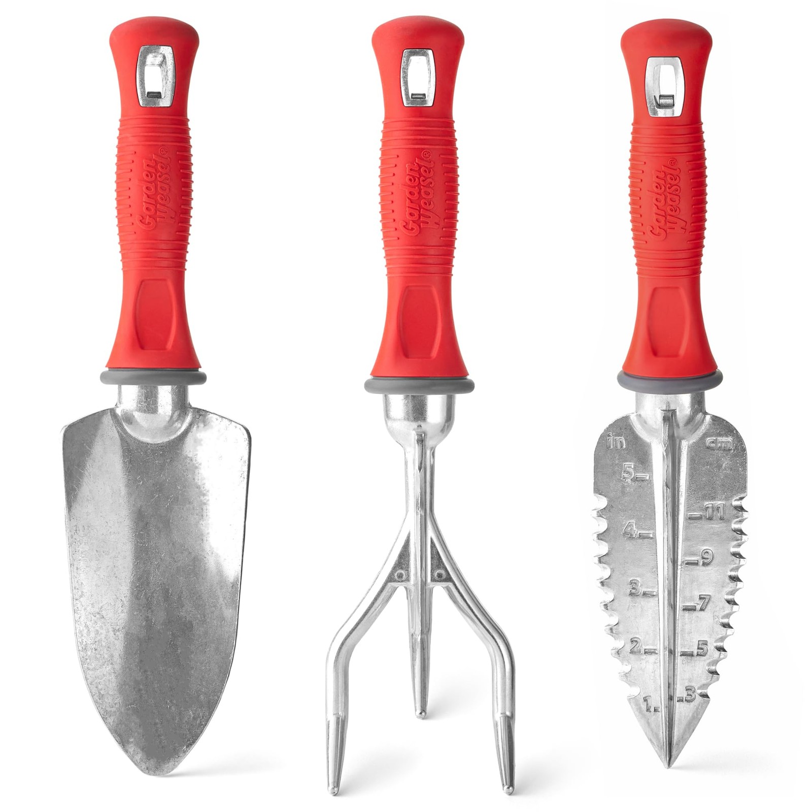 3-Piece Hand Tool Combo Set | Trowel, Transplanter and Cultivator | Heavy Dut…