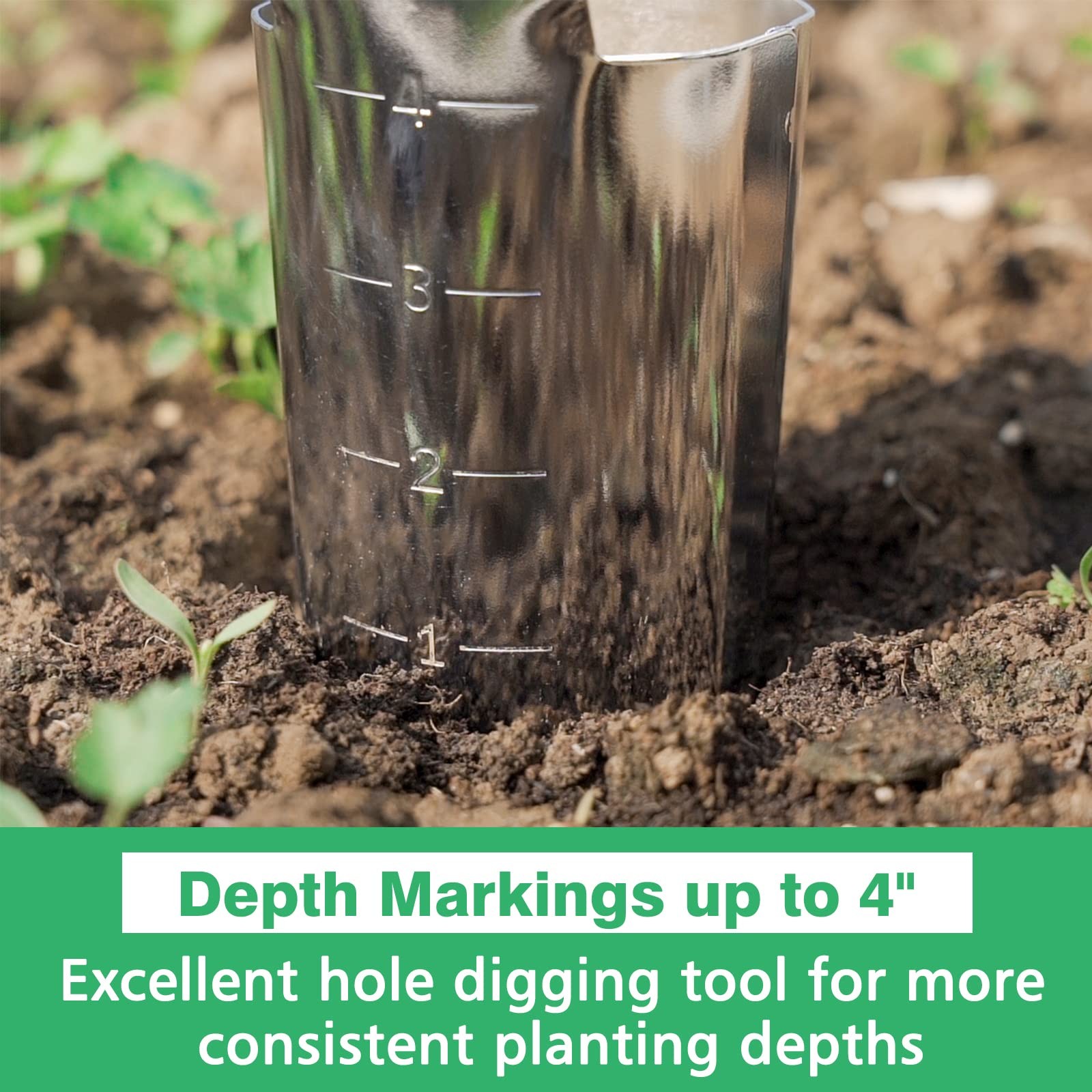 Garden Bulb Planter with 4 Inches Depth Mark, Stainless Steel Gardening Bulb …