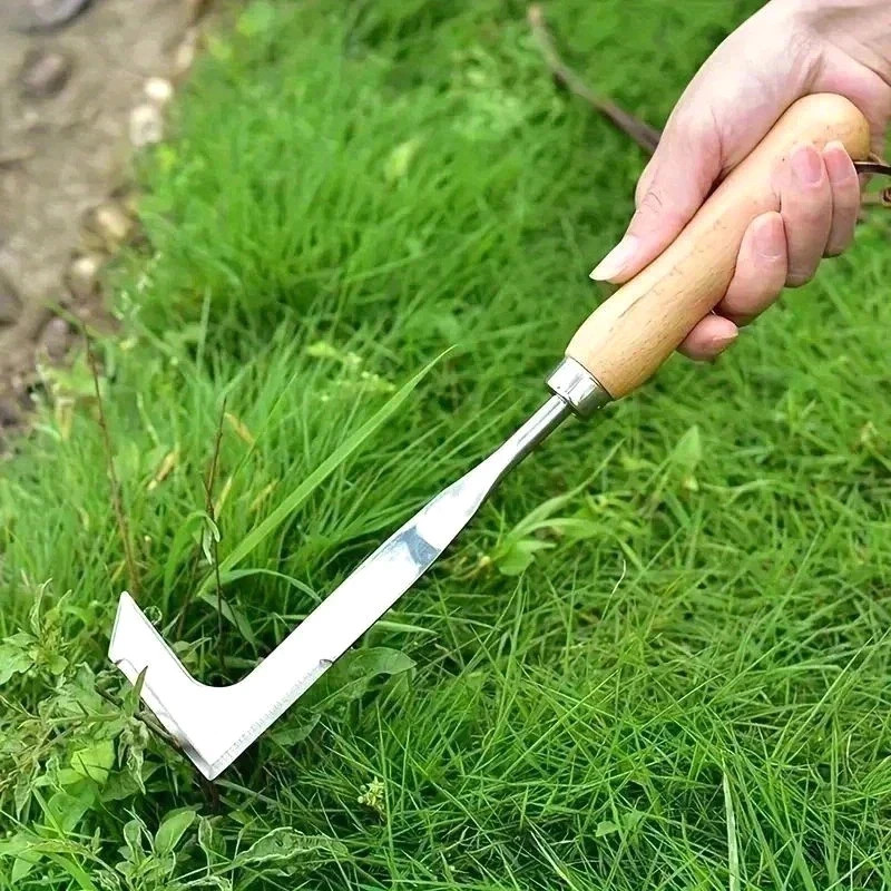 Premium Stainless Steel L-Shaped Weed Remover Tool for Garden, Lawn & Patio