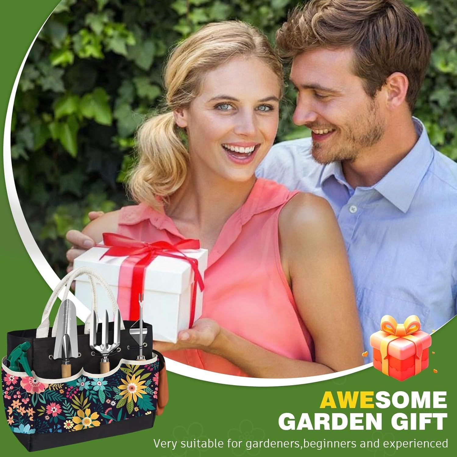 22Pcs Gardening Tools Set for Women Heavy Duty Garden Hand Tool Kit Birthday Gif