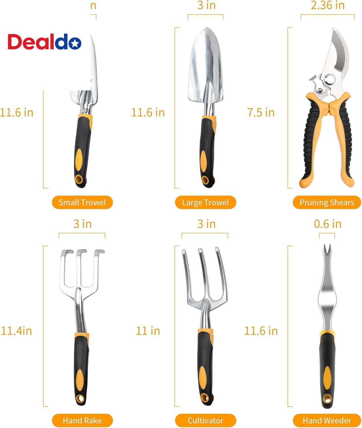 Garden Tools, 8 Piece Heavy Duty Gardening Tools Set with Non-Slip Rubber Grip,