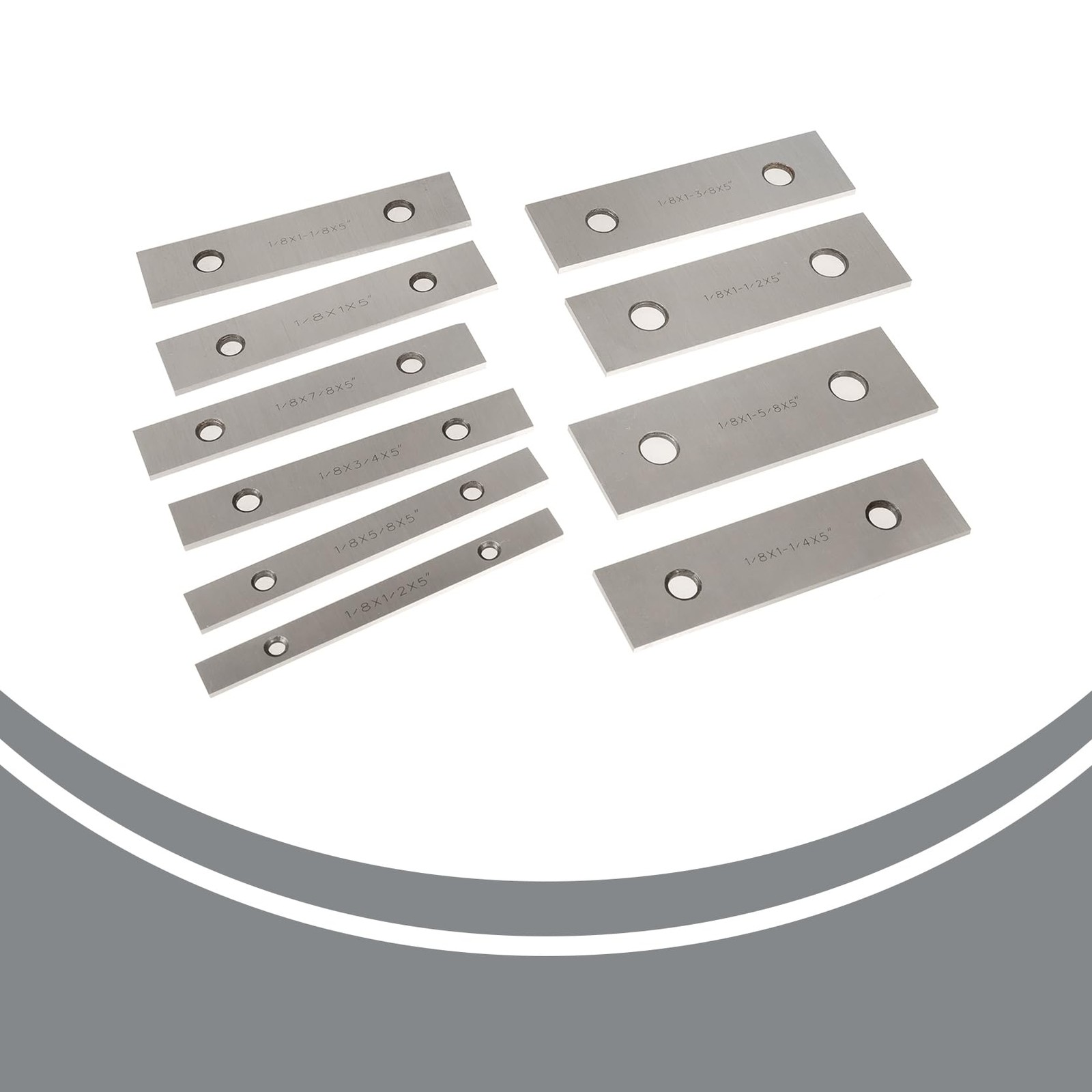 Tinvhy 10-Pack 1/8In X 5In Machinist Parallel Set 0.0002In Hardened Precision