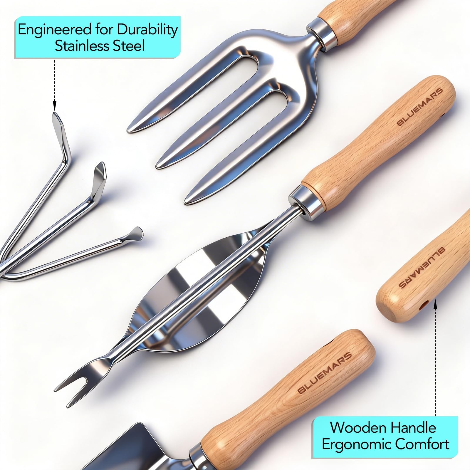 Gardening Hand Tool Kit 14pcs Heavy Duty Stainless Steel Garden Tool Set With Fl