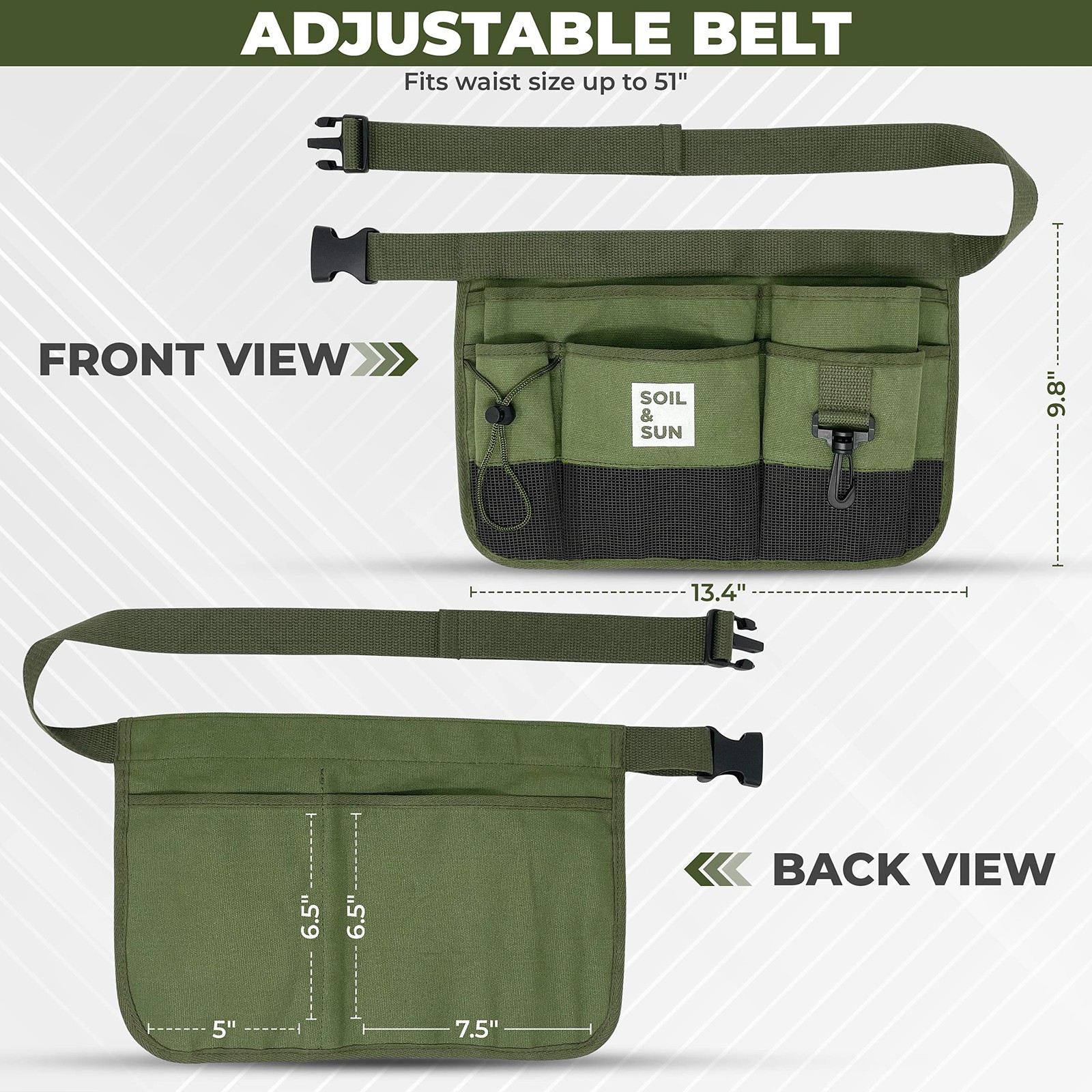 Women’s Garden Tool Belt Apron with Pockets, Canvas Waist Apron