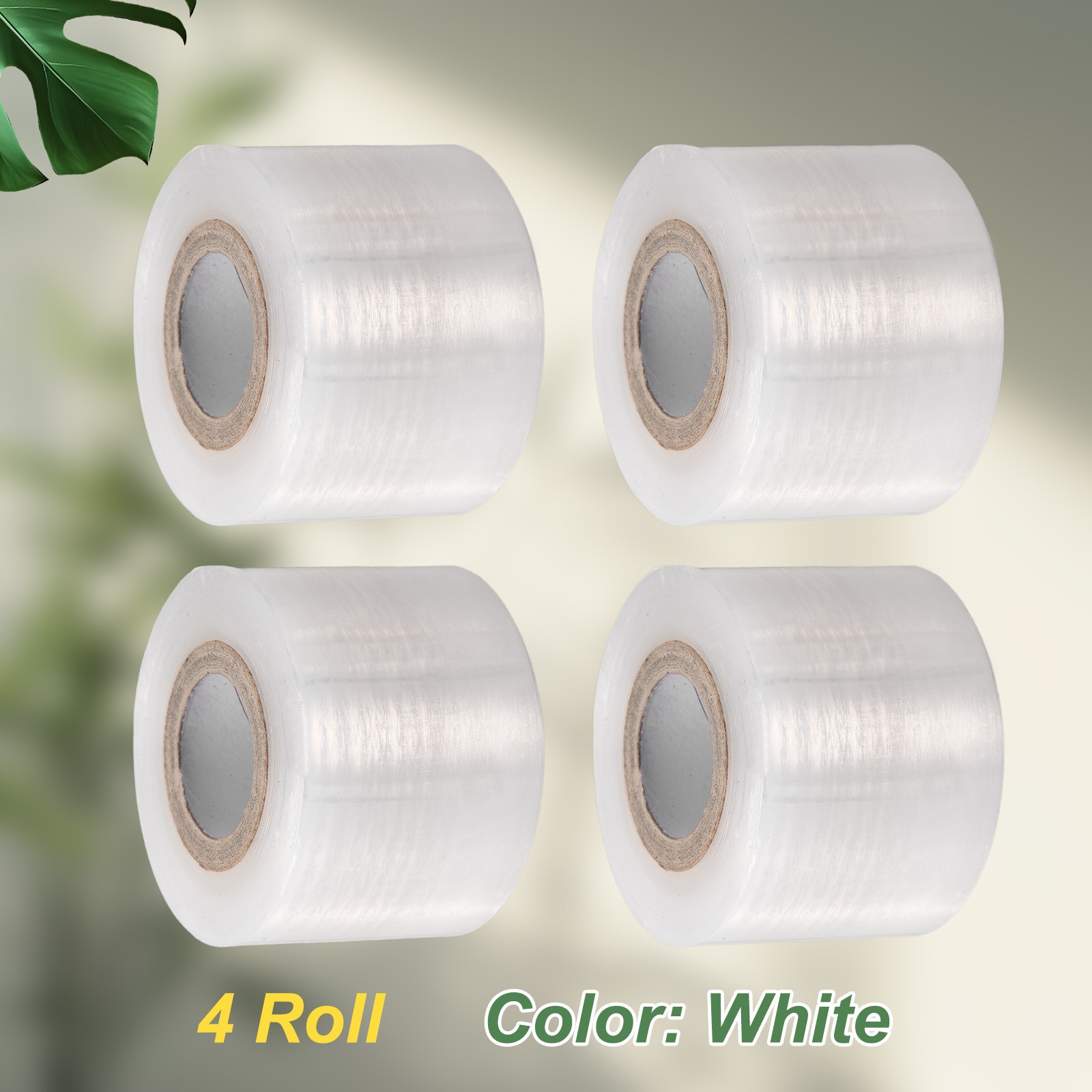 4 Rolls Fruit Tree Grafting Tape 5CM x 100M PE Grafting Film, White
