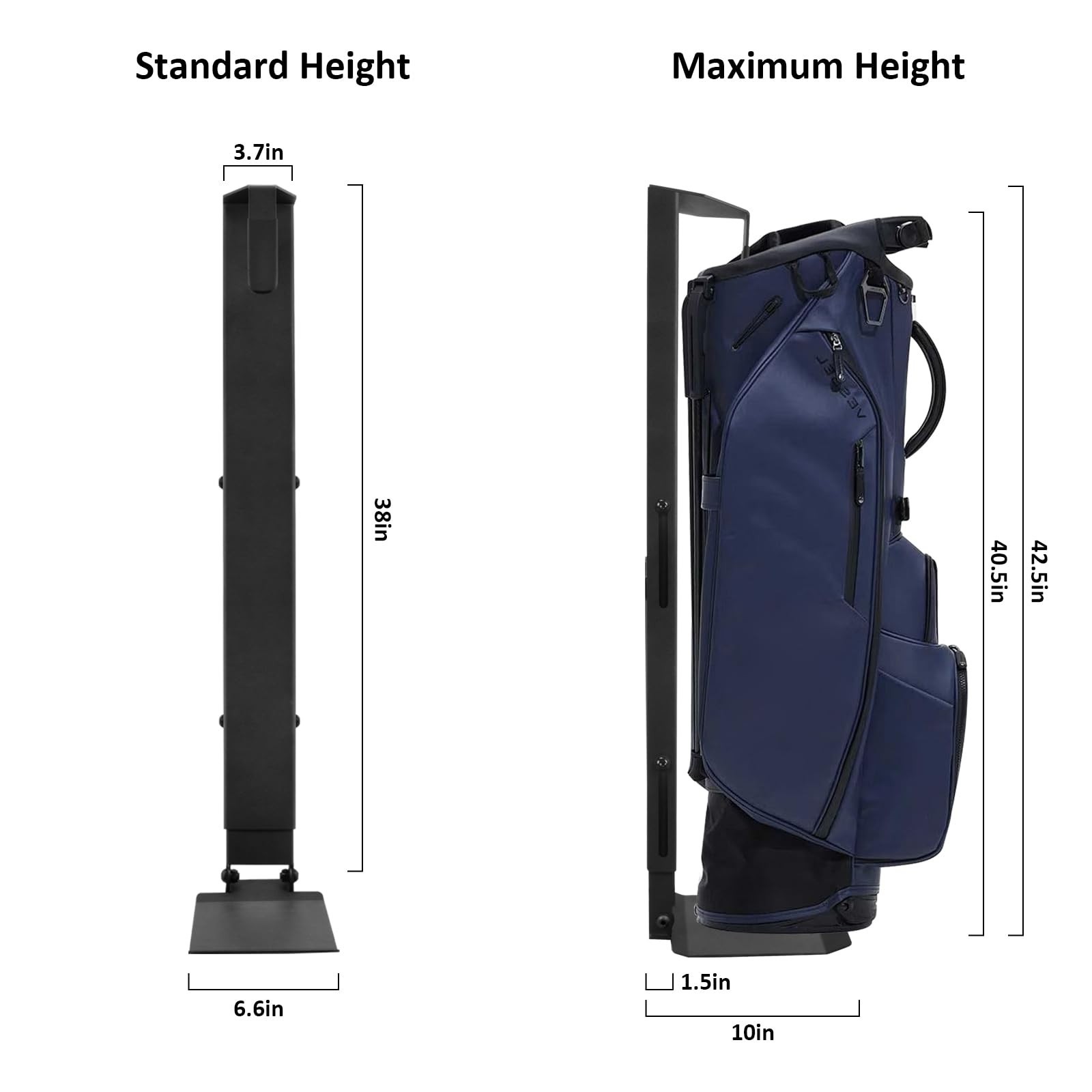 Wall Mount Golf Bag Storage Stand Organizer Rack for Garage, Air Spring Slidi…