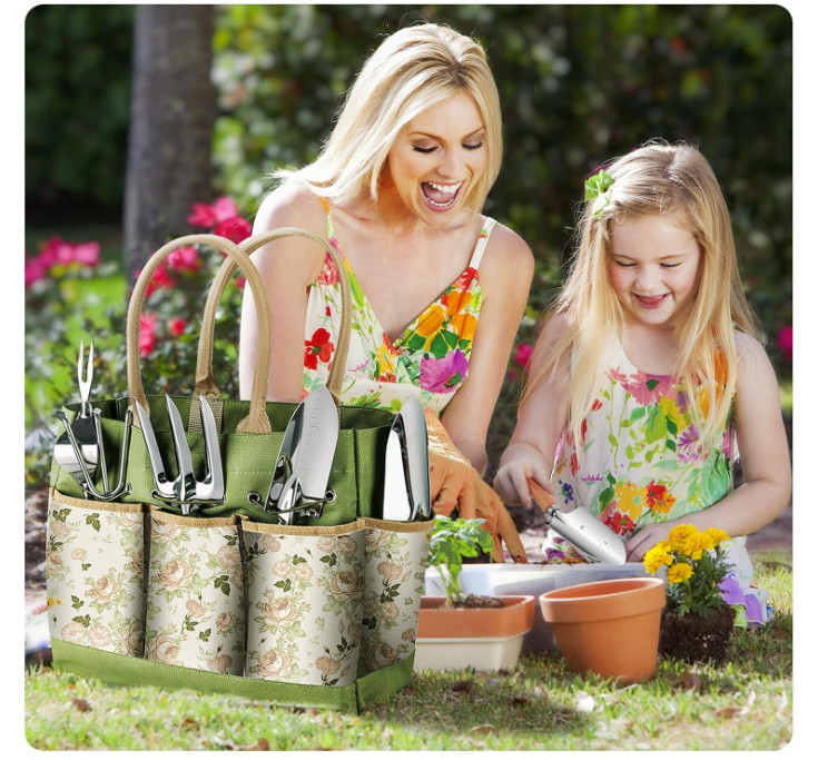 Set jardinería 9 piezas resistente, bolsa organizadora duradera, regalo ideal