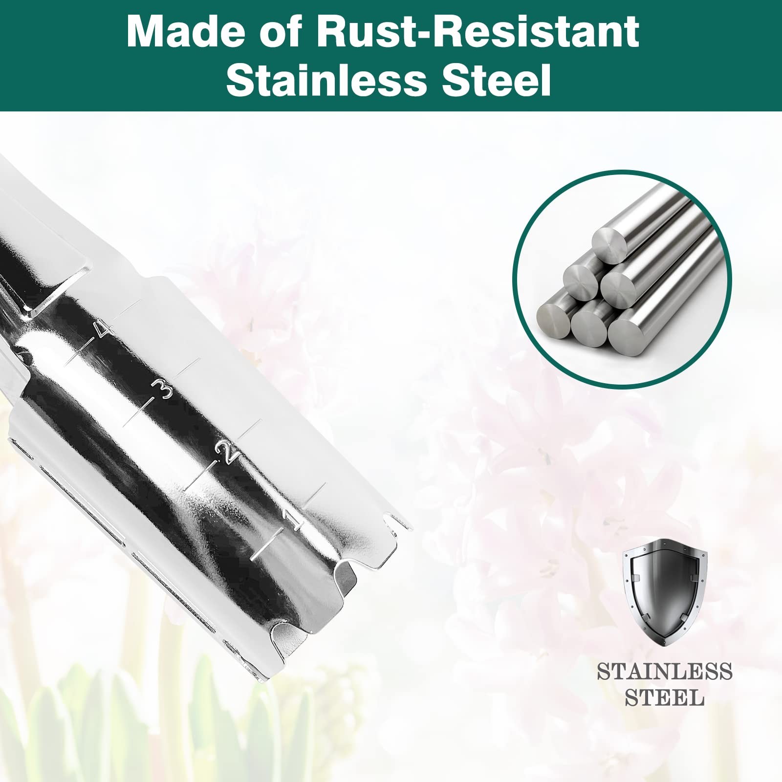 Garden Bulb Planter with 4 Inches Depth Mark, Stainless Steel Gardening Bulb …