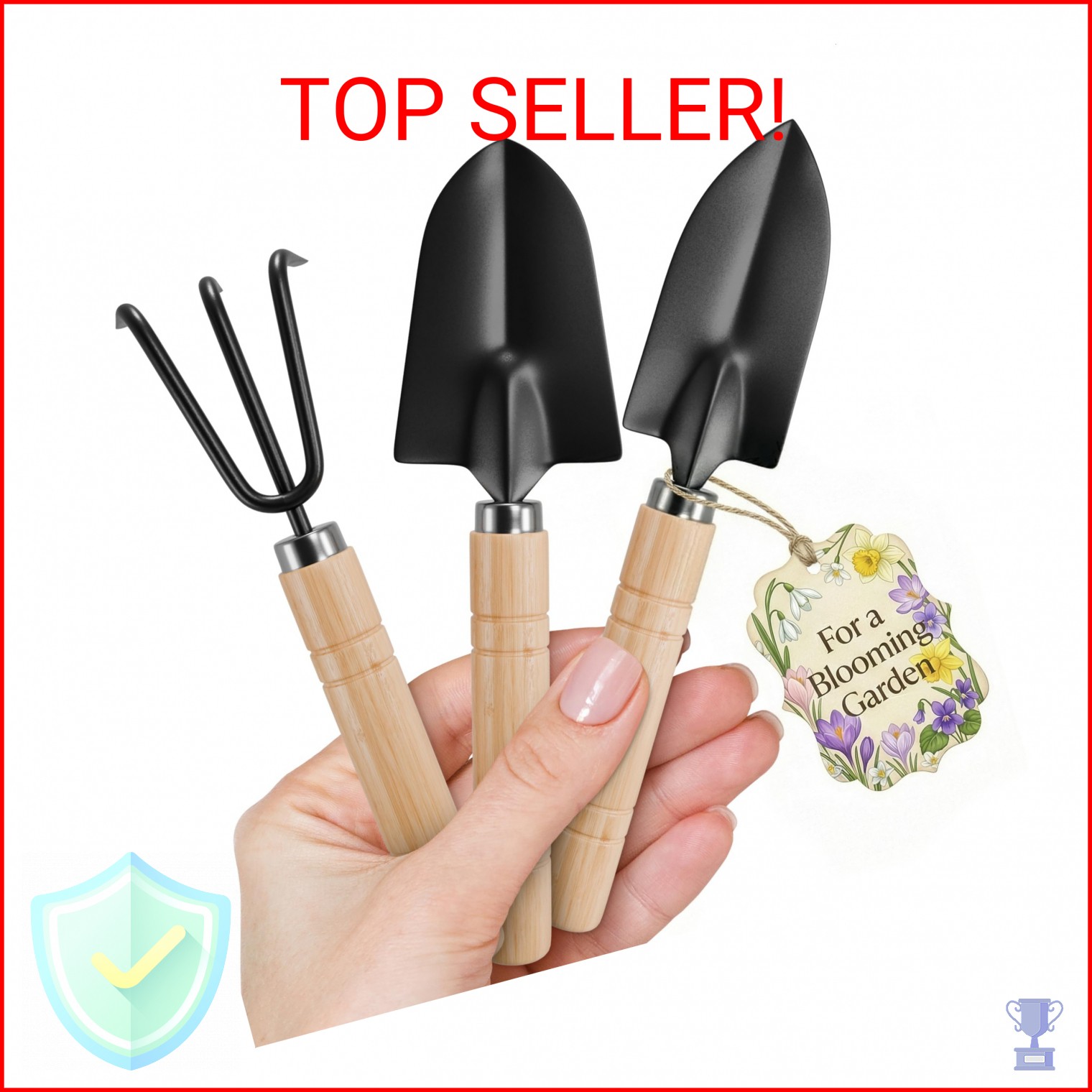 3 Pcs Mini Gardening Tools – Mini Garden Tools Set with Narrow Shovel, Wide Shov