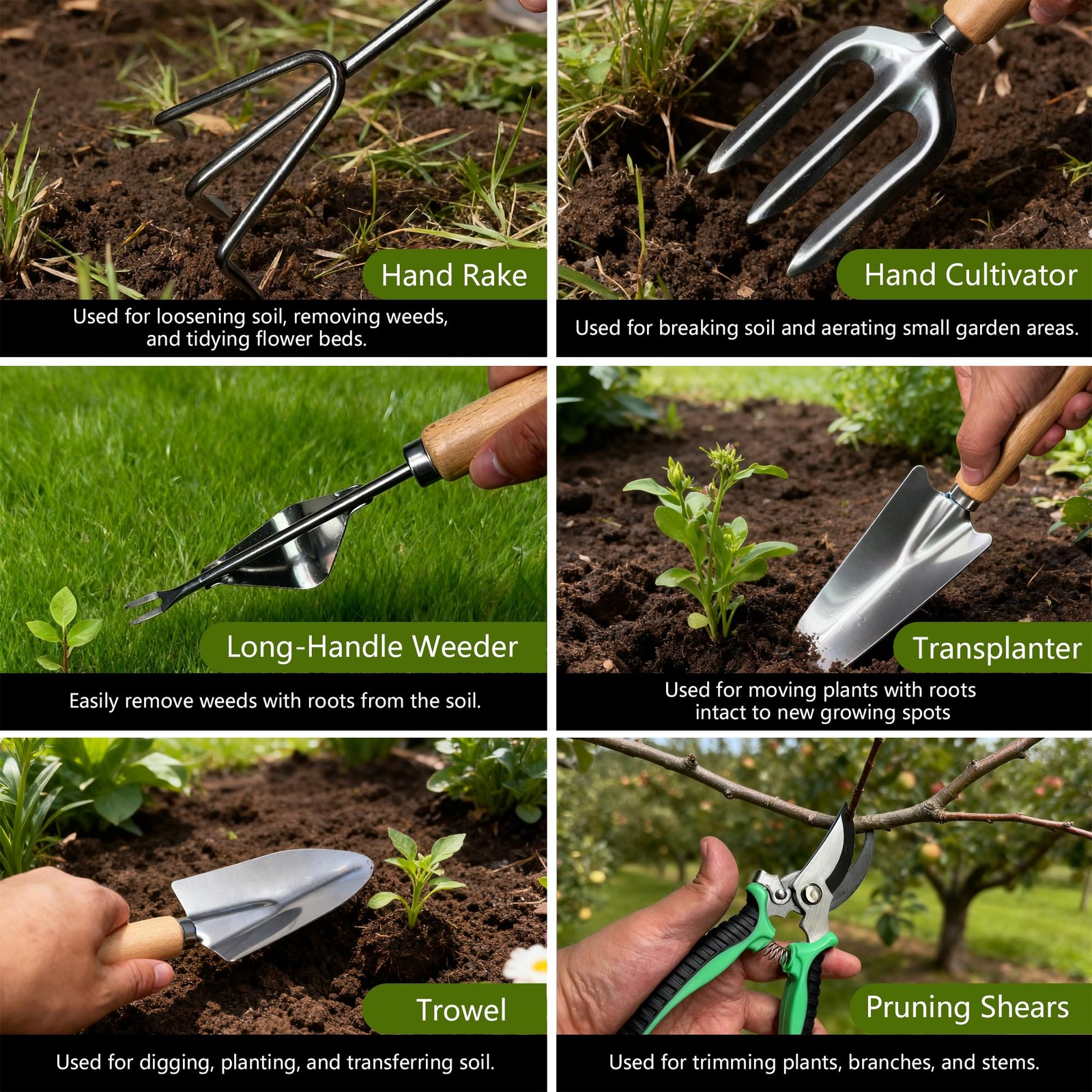 Garden Tool Set,10 Pcs Heavy Duty Gardening Hand Tools Set with Soil Moisture…