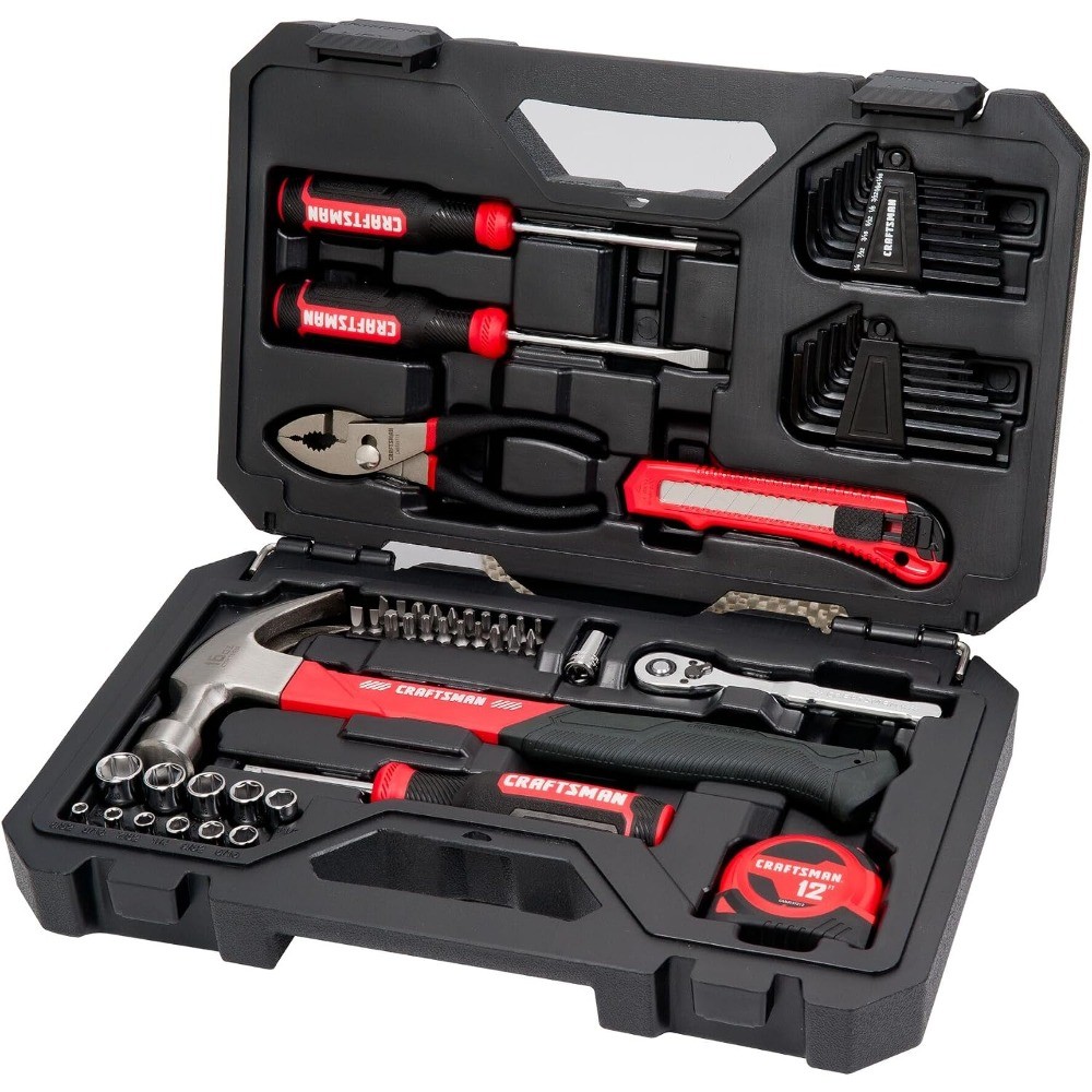 57Pcs Mechanics Tool Set Sockets Ratchet Screwdriver Pliers Kit