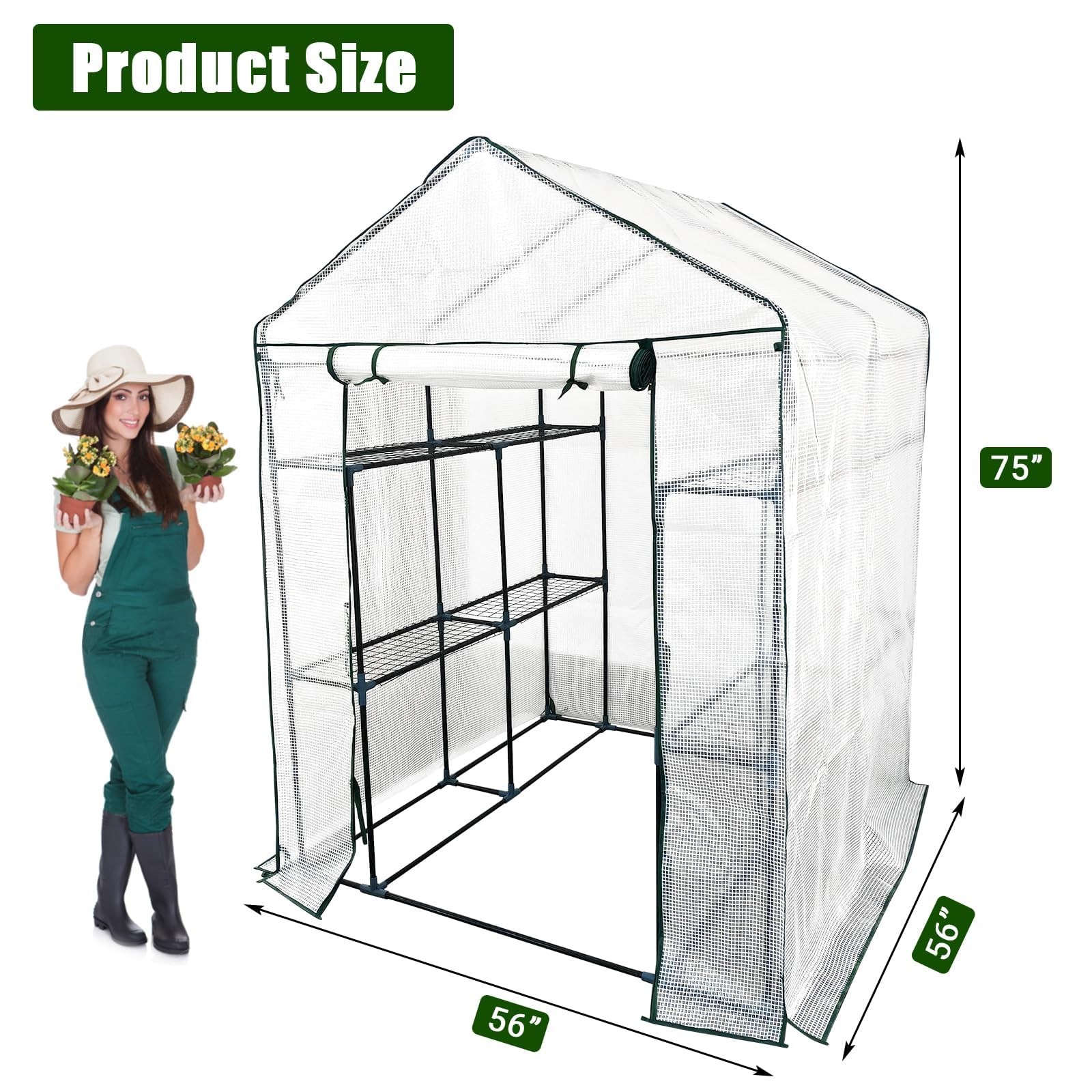 Activetrail Walk-In Greenhouse 8 Shelves 4.7X4.7X6.4 Outdoor All-Season Plant