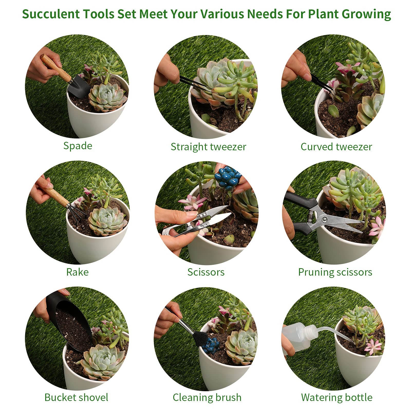 11Pcs Succulent Tools,Mini Garden Tools,Succulent Watering Tool as Plant Acce…