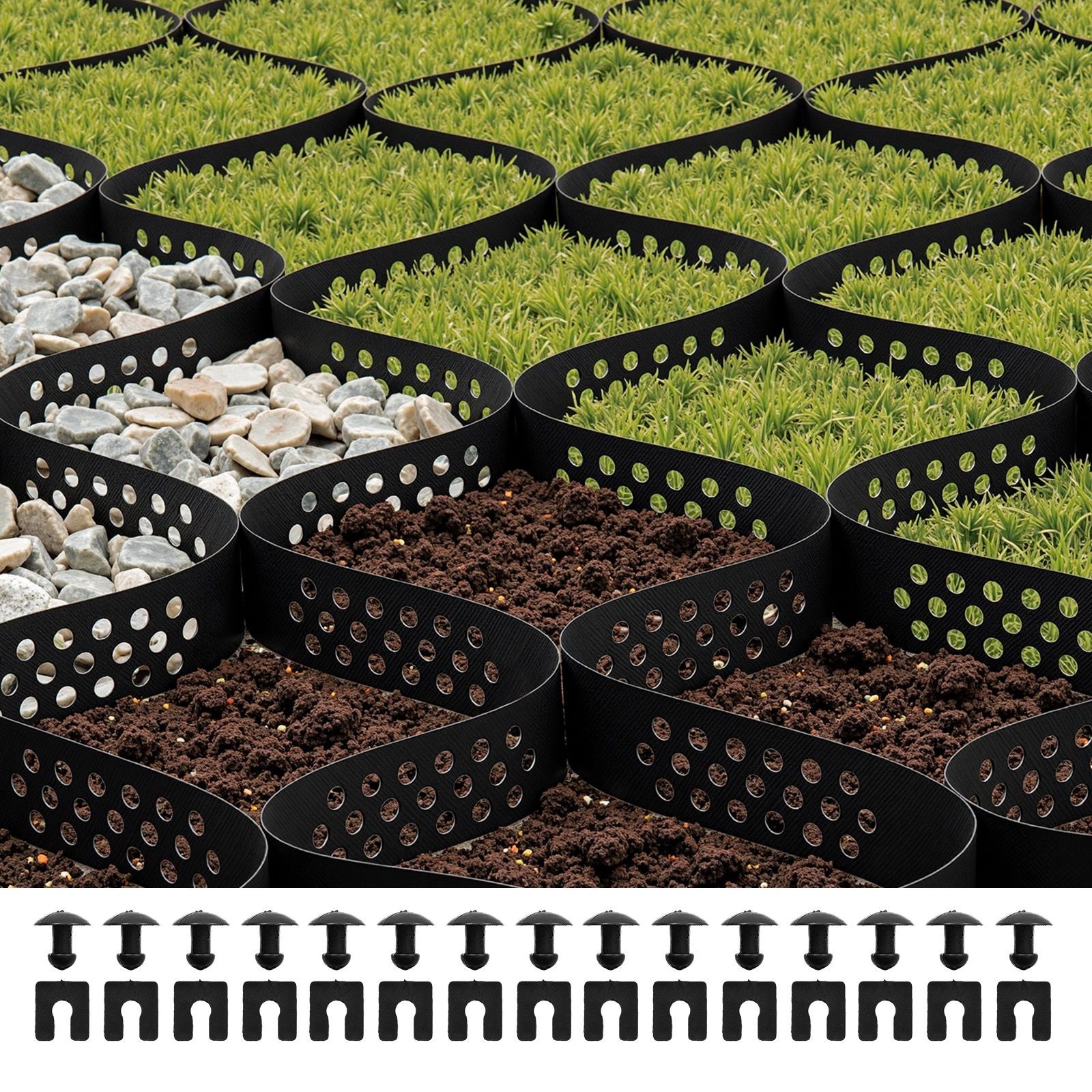 Gravel Grid, 2 Inch Depth, 16.4 x 6.5 FT / 5000 x 1980 mm, 1880 LBS Per