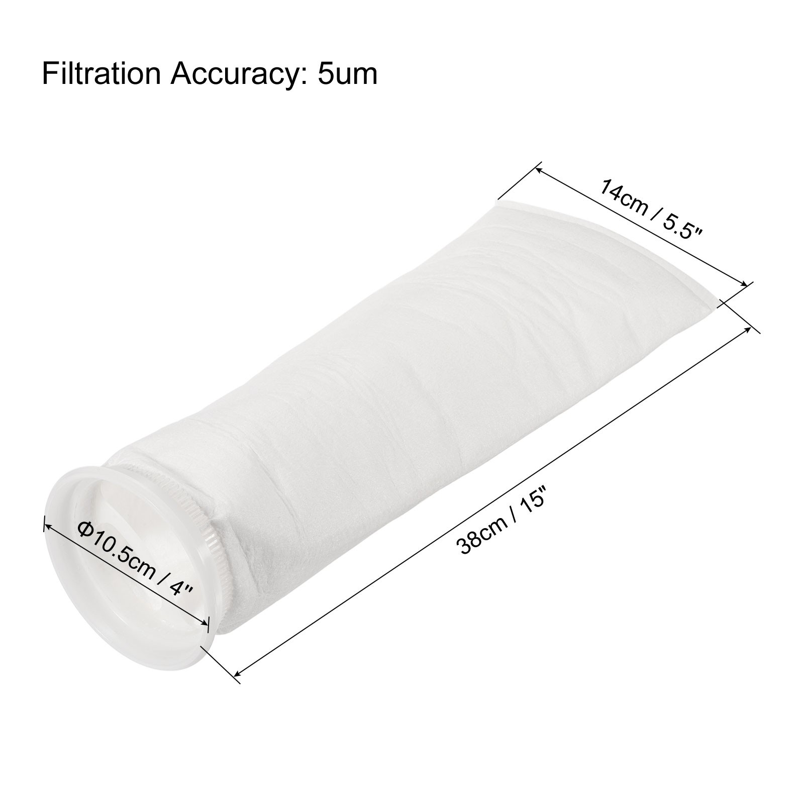 4 Pack 4 Inch Ring Filter Socks 5 Micron Mesh Bags Pool Skimmer Basket White