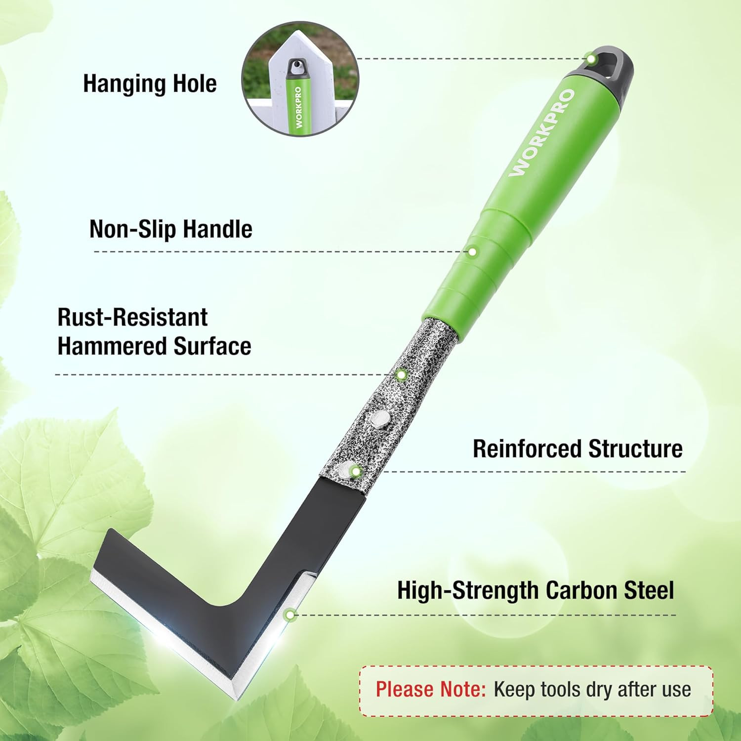 6-Piece Garden Tool Set, Heavy Duty Gardening Hand Tools with Soft Rubber Handle