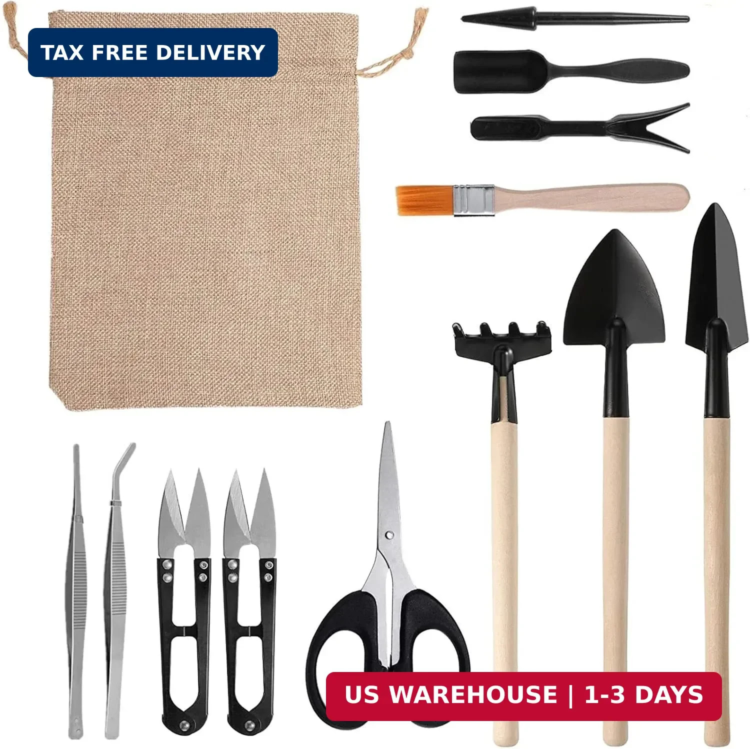 RoseFlower12 Pcs Mini Gardening Tools Set, Plants Care Tools Kit, Bonsai Mini Ha