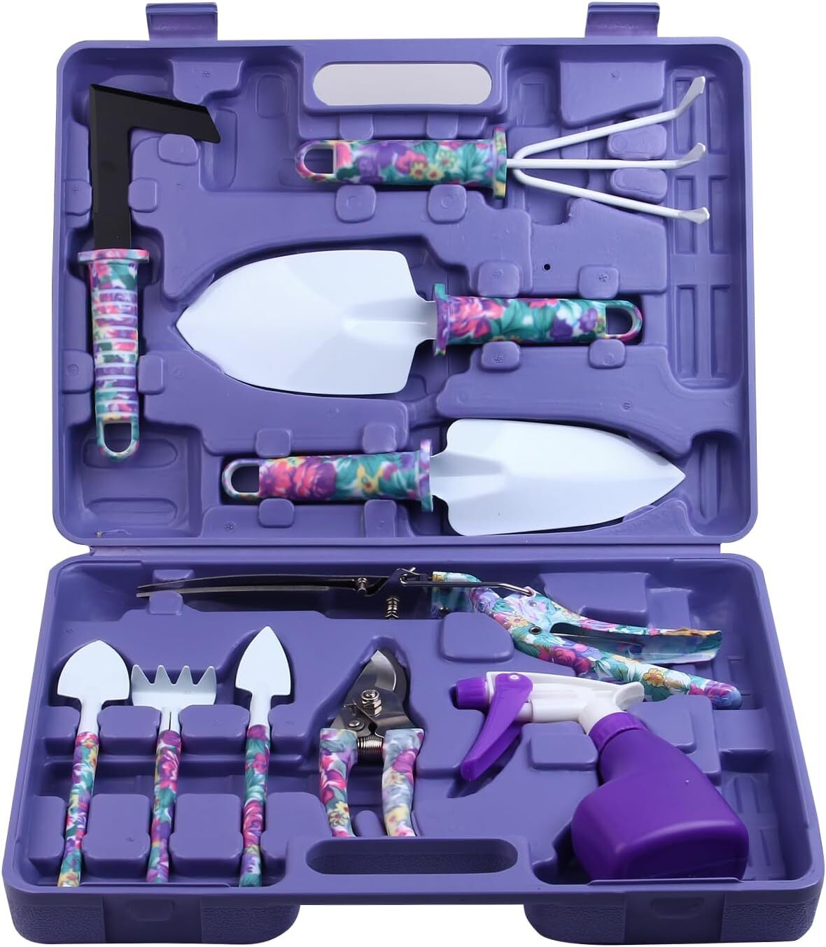 Garden Tools Set, 10 Pieces Gardening Tools with Floral Print
