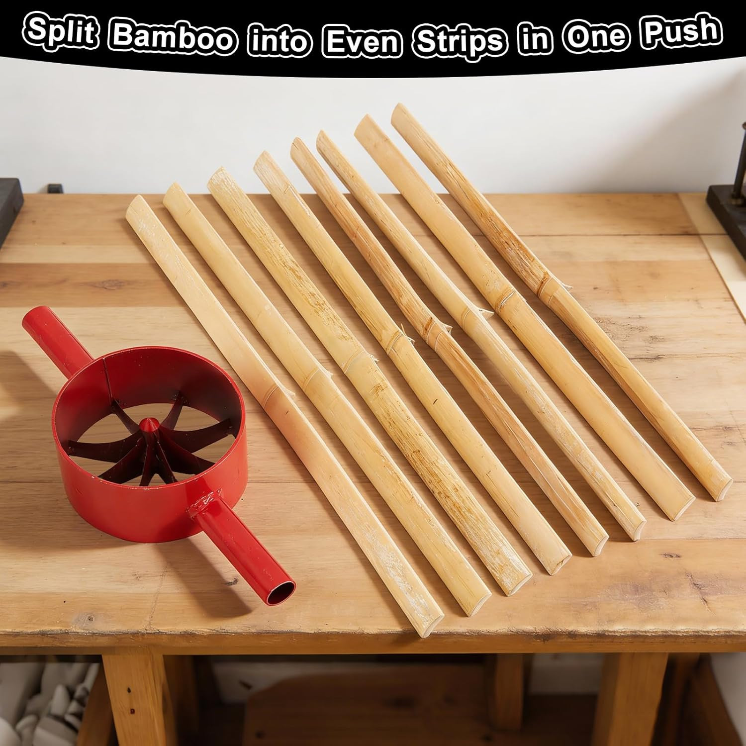 Bamboo Splitter 5.5 Inch Bamboo Split Steel Manual Dividing Splitting Tool with