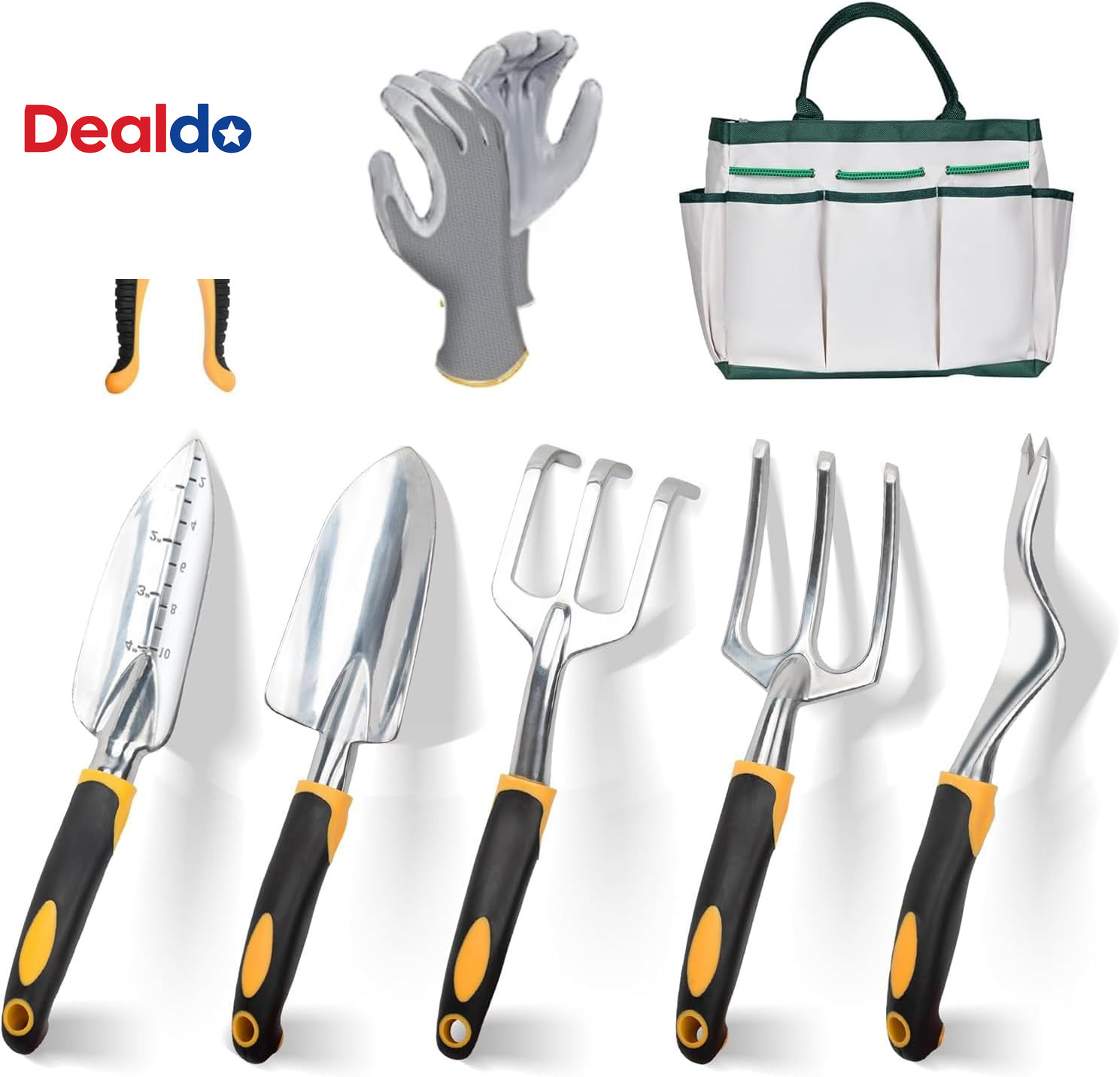 Garden Tools, 8 Piece Heavy Duty Gardening Tools Set with Non-Slip Rubber Grip,