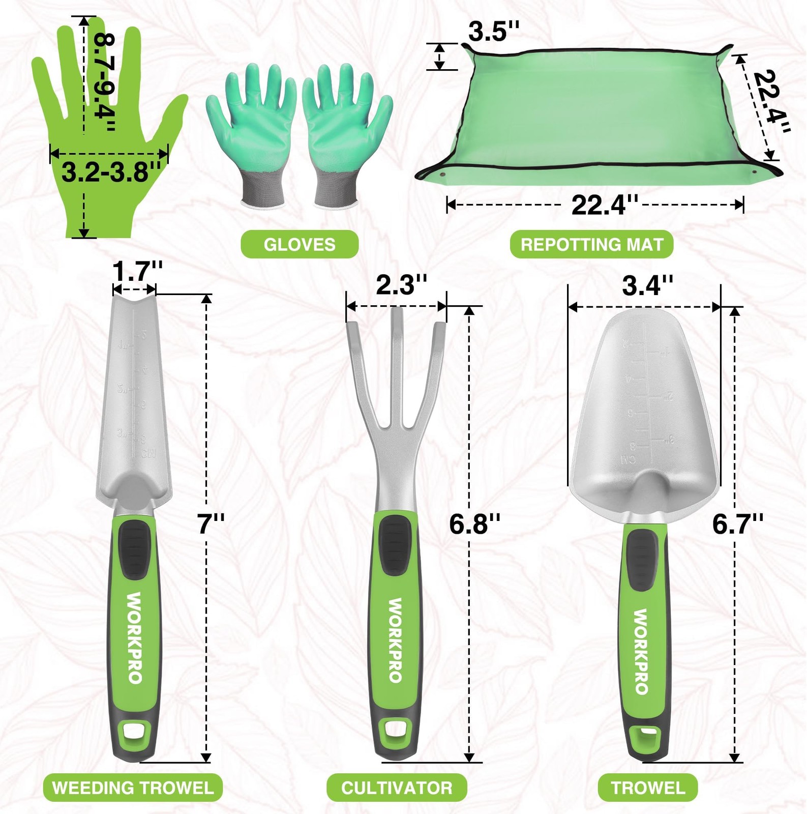 WORKPRO 5PCS Aluminum Garden Tool Set, Powder Coating Compact Gardening Tool …