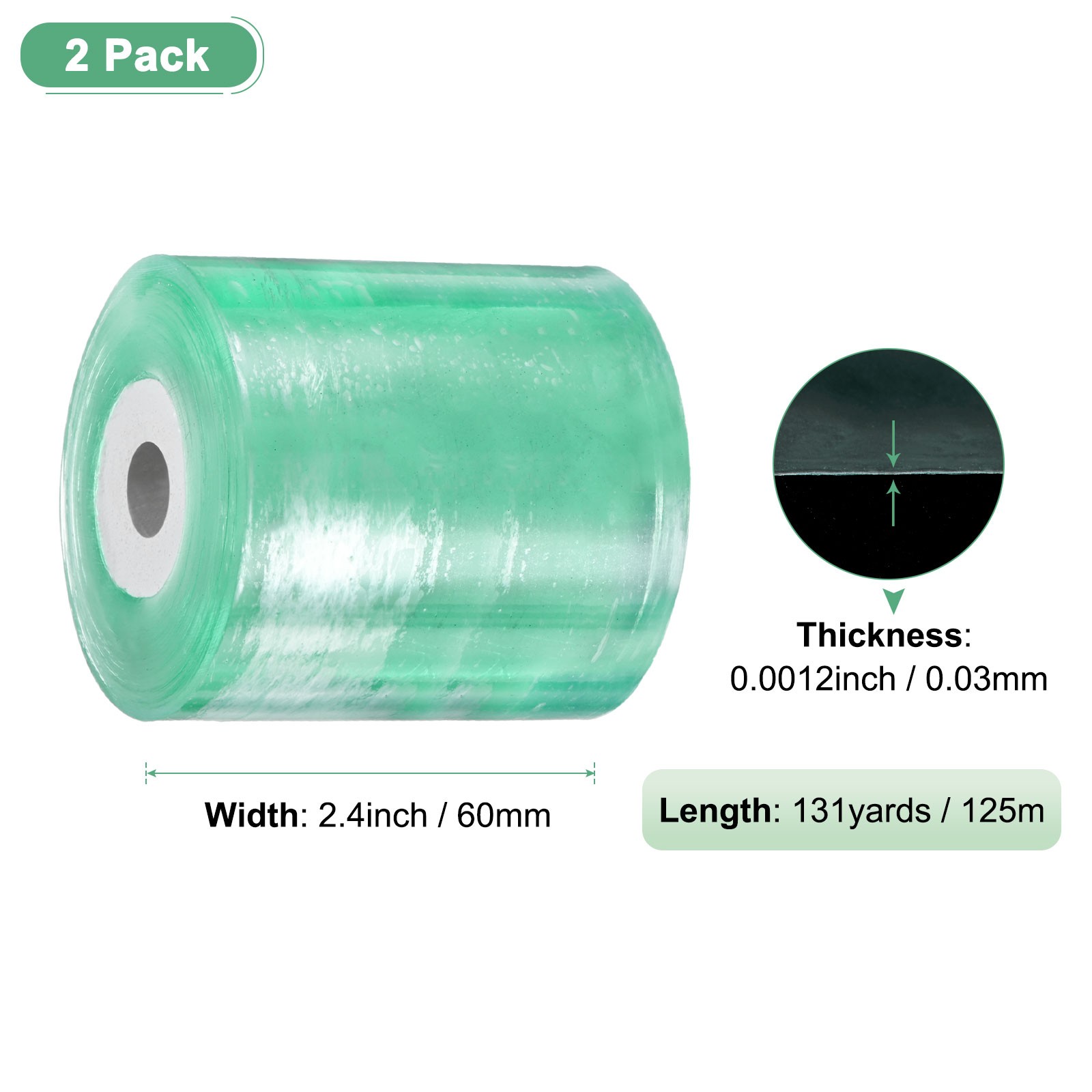 2-Pack Grafting Tape, 131yards x 2.4″( L x W) Tree Grafting Tape Per Pack