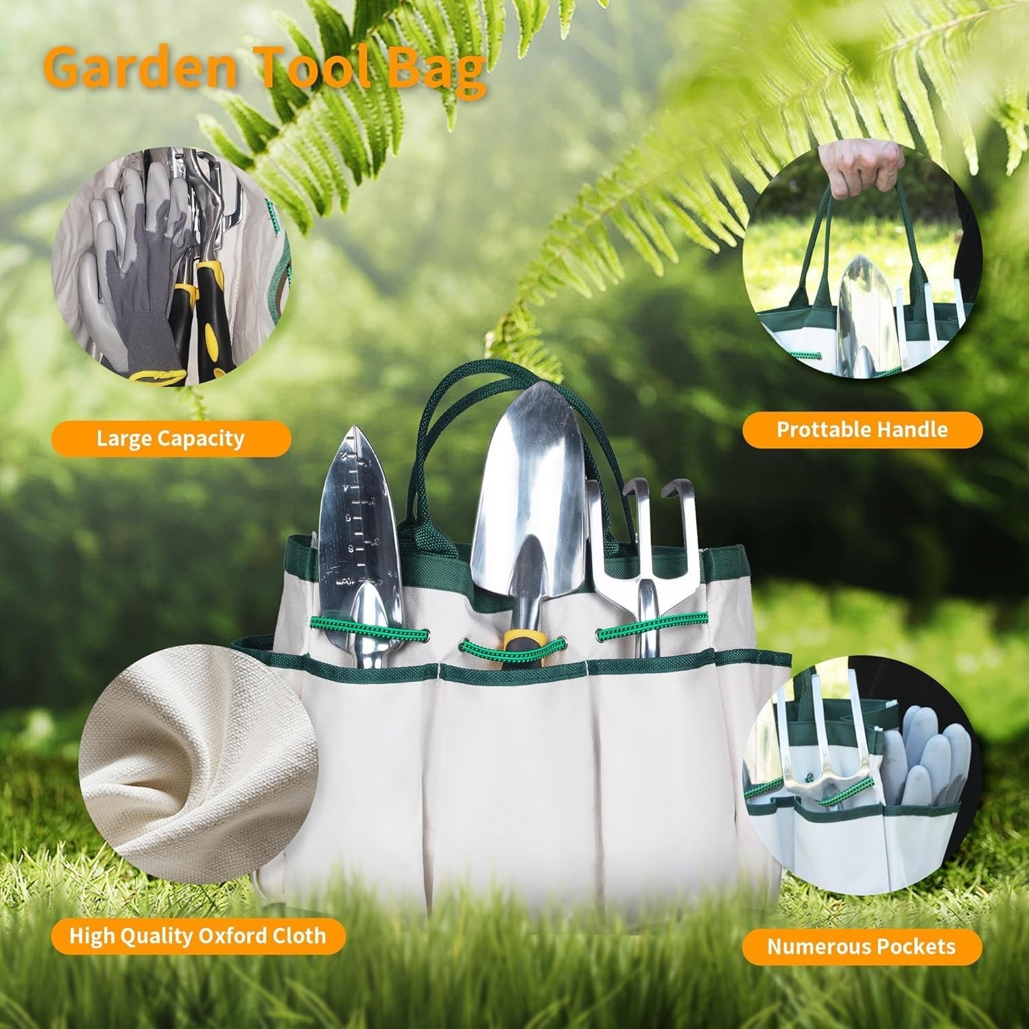 Garden Tools, 8 Piece Heavy Duty Gardening Tools Set with Non-Slip Rubber Gri…