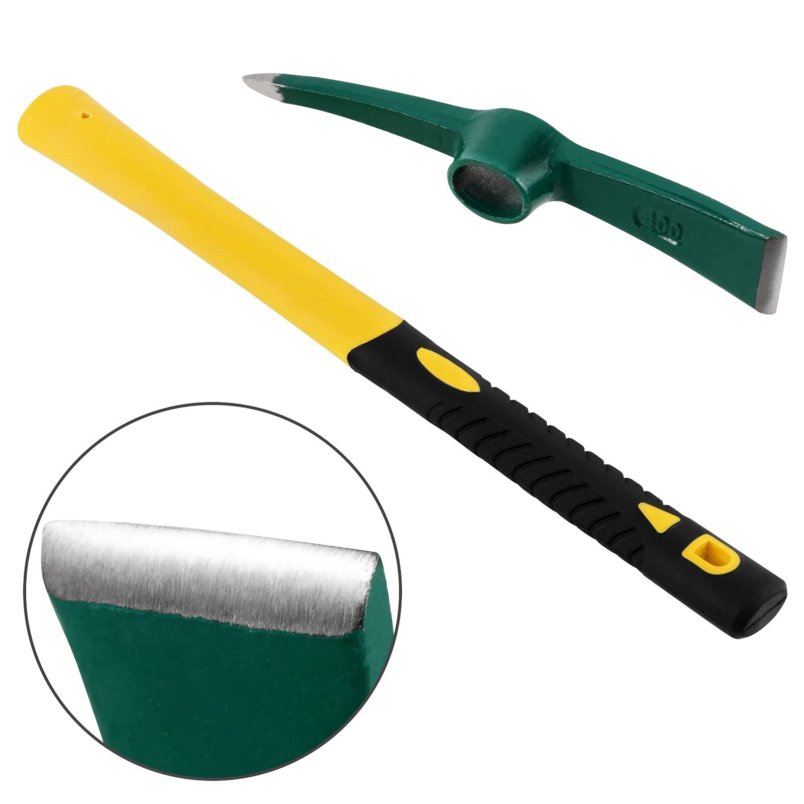 2 PCS 15 Inch Pick Mattock Hoe, Weeding Pick Axe with Fiberglass Long Handle …