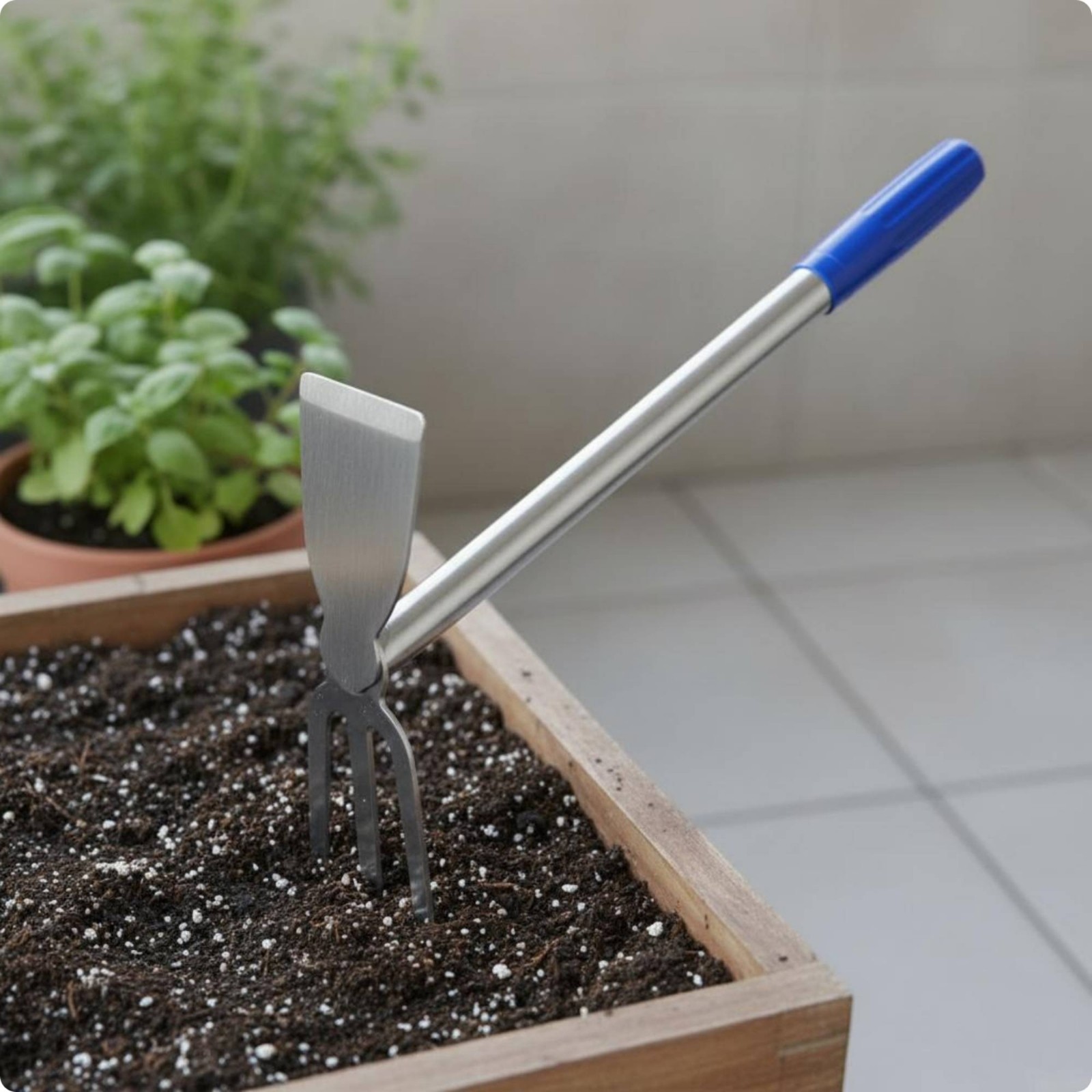 4 Pieces Stainless Steel Hand Hoe Rust Rust-Resistant Prong Cultivator Sturdy