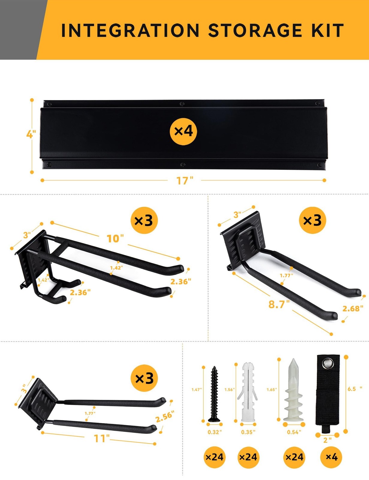 68 Inches Wall Mount Garden Tool Organizer with 17 PCS Adjustable Garden Tool…