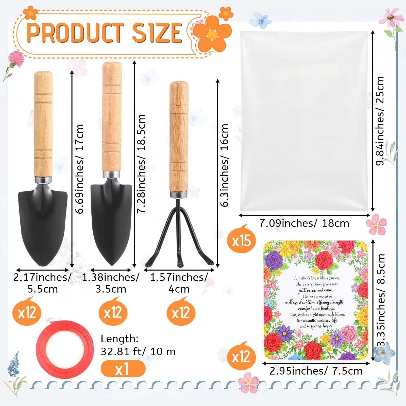12 Set Gardening Gifts Bulk for Women Floral Mini Garden Tools Shovel, Mini G…