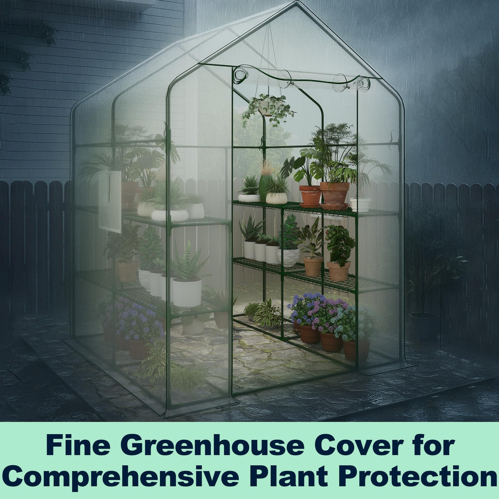 Milleloom 3-Tier 12-Shelf Walk-In Greenhouse 57 X 57 X 77 Portable Outdoor