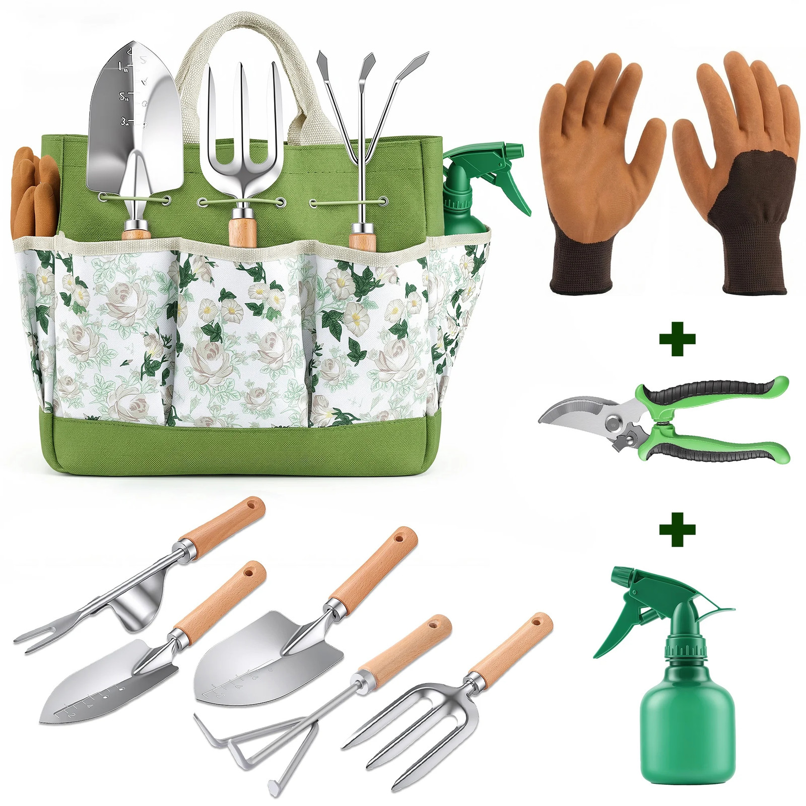 9 Piece Garden Tools Set Heavy Duty Gardening Hand Tools Kit,Garden Gifts Suppli