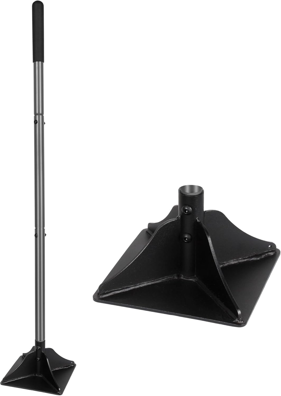 10 Inch Steel Tamper Tool with 48 Inch Handle Heavy Duty Ground Paver Soil